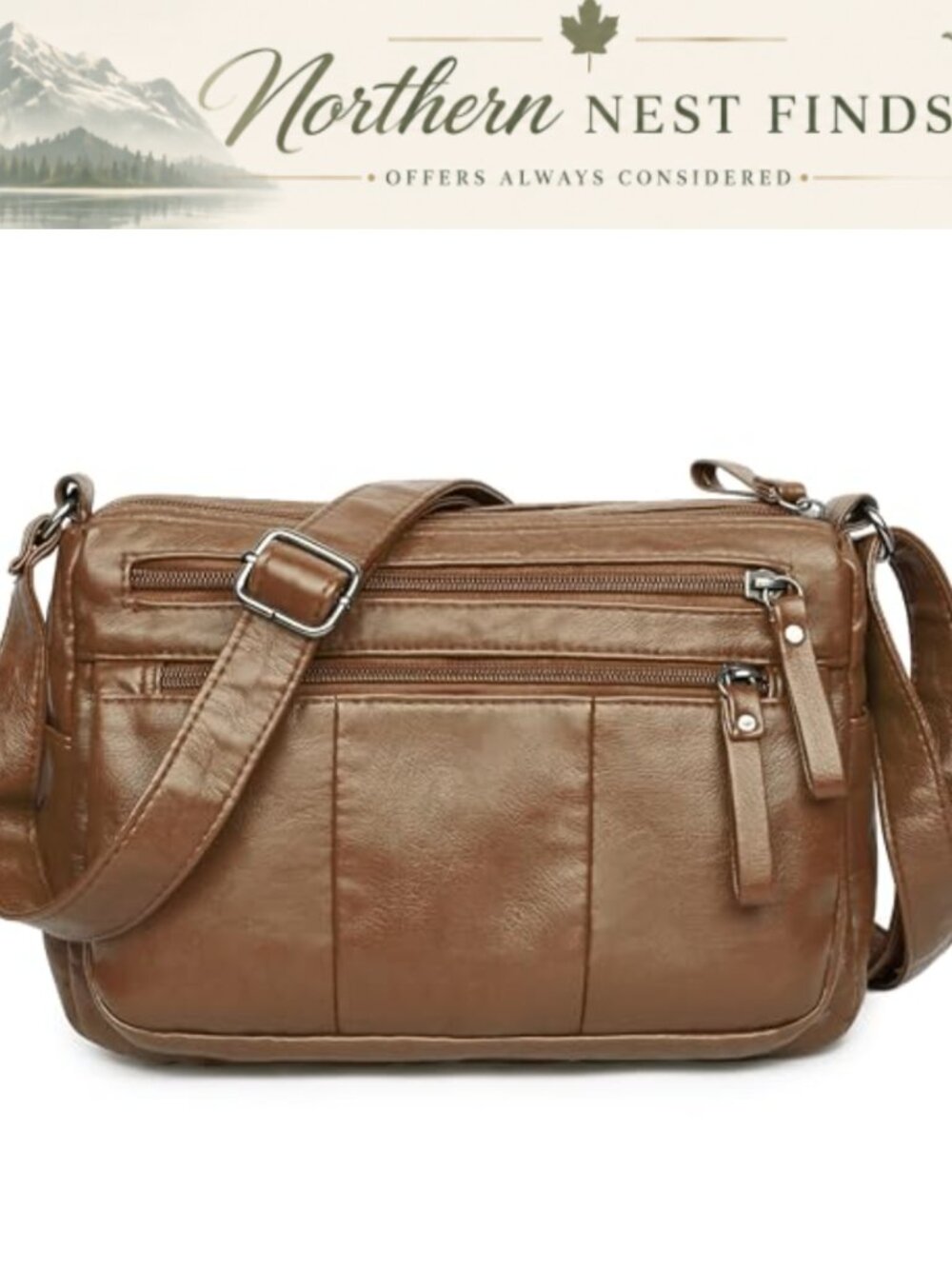 Soft PU Leather Crossbody Shoulder Bag Lightweight Travel Purse